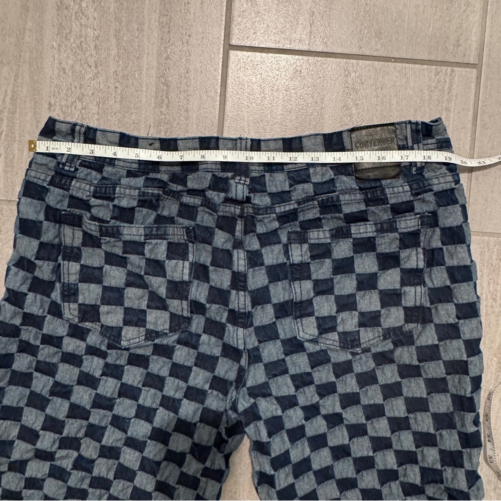 Contender Checkerboard Denim Shorts Men’s Size 40 Blue Skate Streetwear - Picture 8 of 11